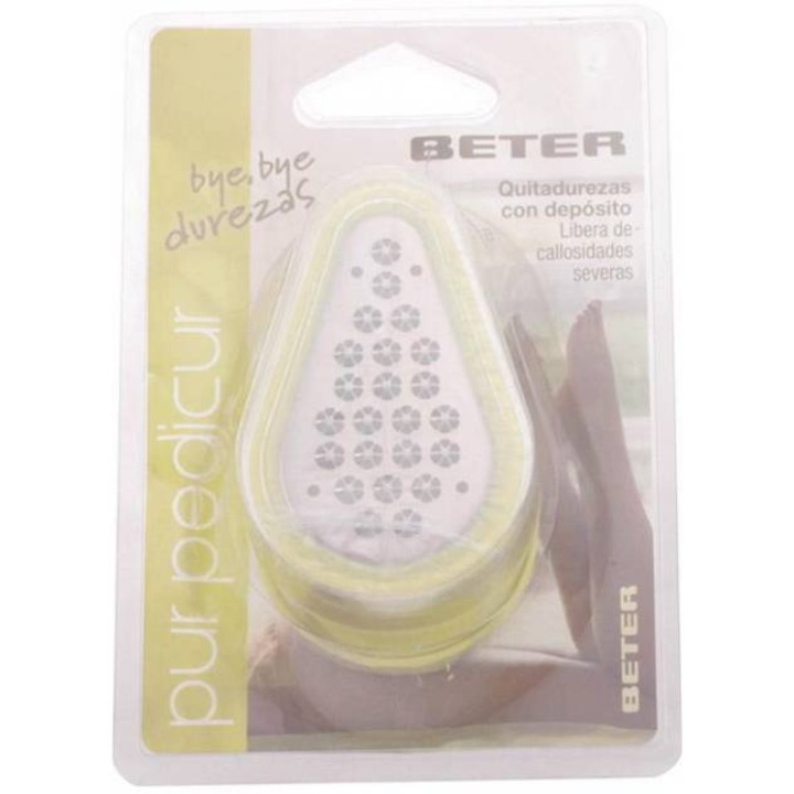 Пила за пети с резервоар Beter Quitadurezas, Бяла / Жълта