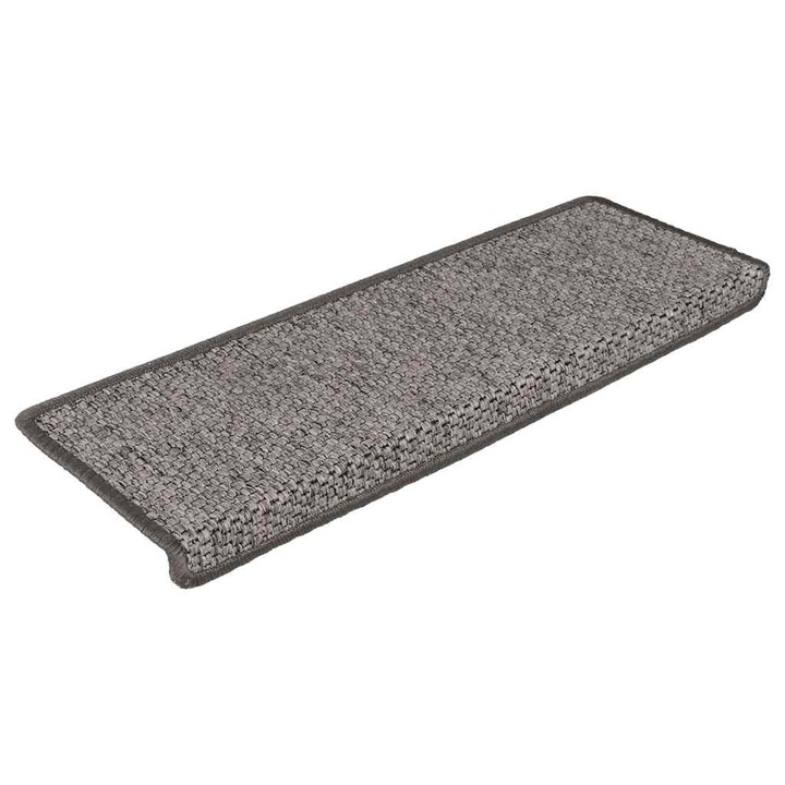 Covoras scari autoadeziv vidaXL, 15 buc. gri&bej 65x21x4cm, aspect sisal 4.5 kg