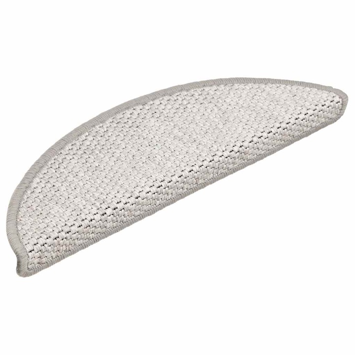 Covoras scari autoadeziv aspect sisal vidaXL, 15 buc. platina 56x17x3cm 2.55 kg