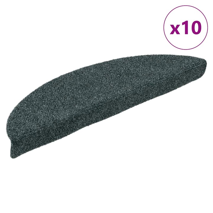 Комплект Самозалепващи стелки за стъпала vidaXL, Полипропилен, Зелен, 56 x 17 x 3 cm, 10 бр