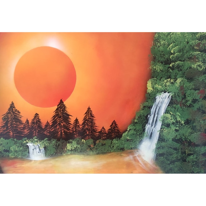 Spray festék festés, Föld után, tarka, 29,7×42 cm