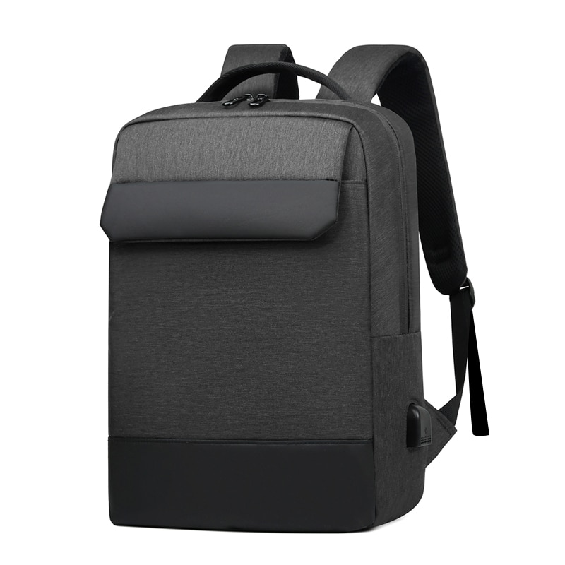 Rucsac laptop 15.6", casual, impermeabil, cu port USB, Escalate, 42x30x13 cm, Gri