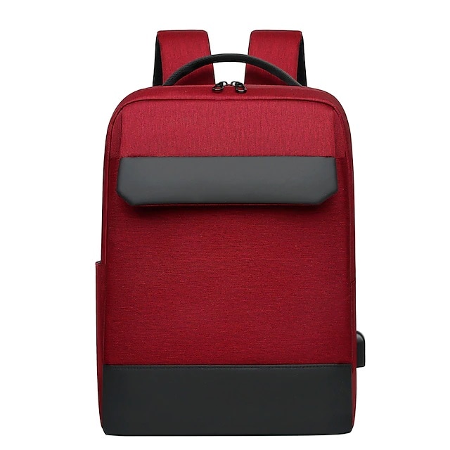 Rucsac laptop 15.6", casual, impermeabil, cu port USB, Escalate, 42x30x13 cm, Rosu