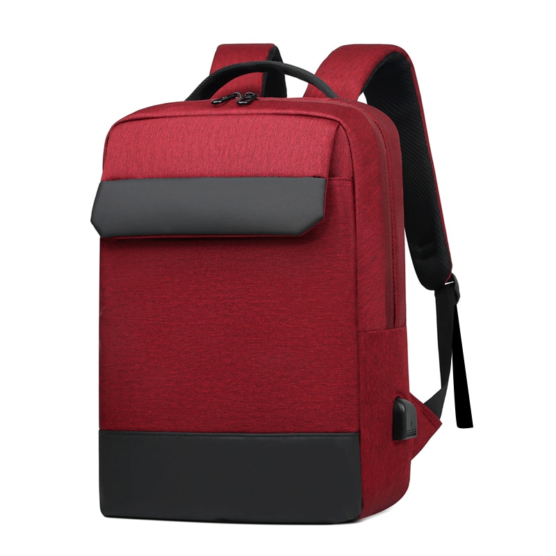 Rucsac laptop 15.6", casual, impermeabil, cu port USB, Escalate, 42x30x13 cm, Rosu