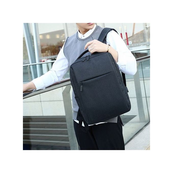 Rucsac laptop 15.6", smart casual, impermeabil, cu port USB, Escalate, 40x30x15 cm, Negru