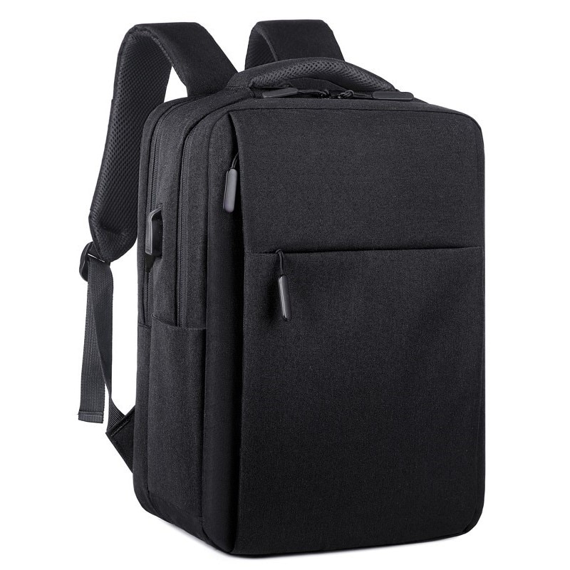 Rucsac laptop 15.6", smart casual, impermeabil, cu port USB, Escalate, 40x30x15 cm, Negru