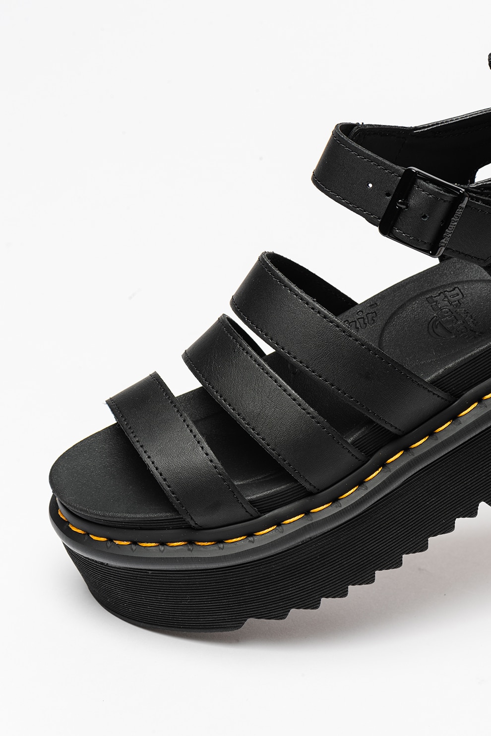 Dr. Martens, Кожени сандали Blaire Quad, Черен, 3 - eMAG.bg