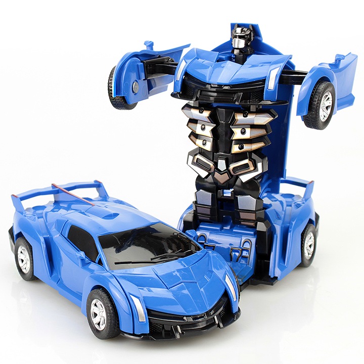 Masinuta transformers, Plastic, 3 ani+, Albastru