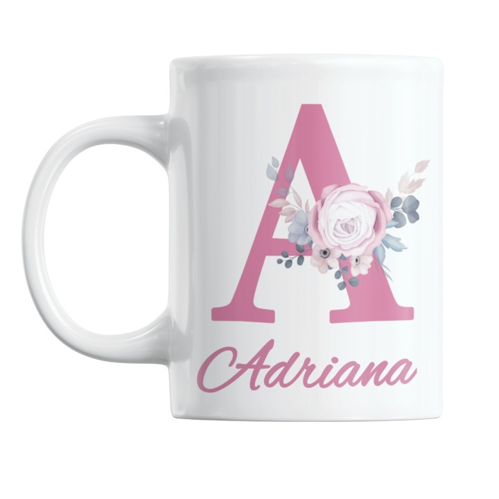 Cana personalizata cu monograma nume, 330 ml