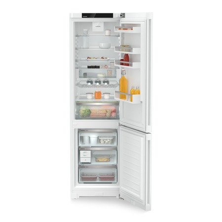 Combina frigorifica Liebherr CNd 5733, 371 l, NoFrost, EasyFresh, DuoCooling, EasyTwist-Ice, BluPerformance, Touch Control pe usa, Clasa D, 201.5 cm, Alb