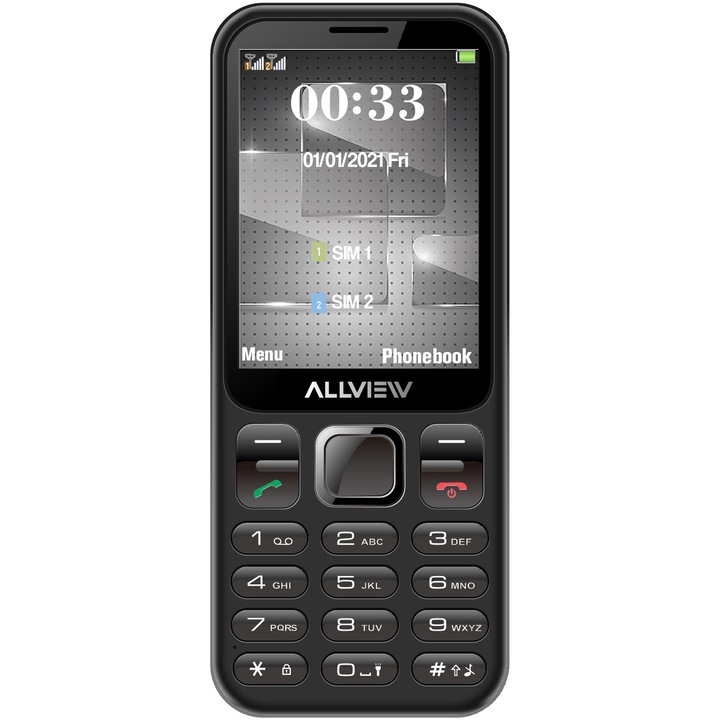 Allview M20LUNA Mobiltelefon, Dual SIM, Fekete