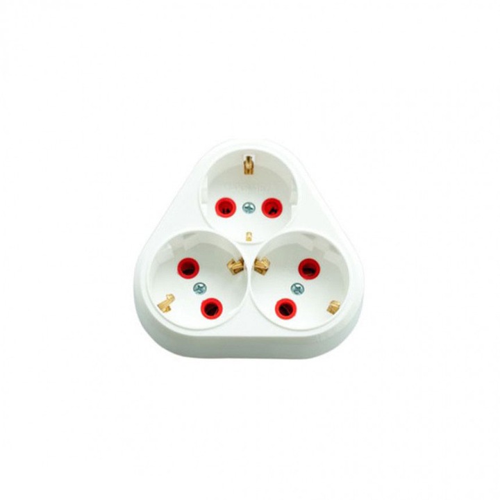 Konnektor tripla adapter Mutlusan Clover, fehér