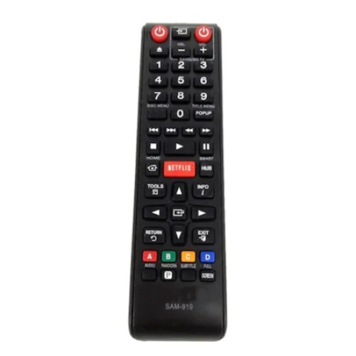 FOXMAG24 LCD универсално дистанционно управление, разстояние 8 м, ергономичен дизайн, бутон Netflix, черно