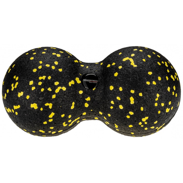 Bila de masaj, Aqua-Sport Powerstrech Epp Duoball Roller, negru cu insertii galben