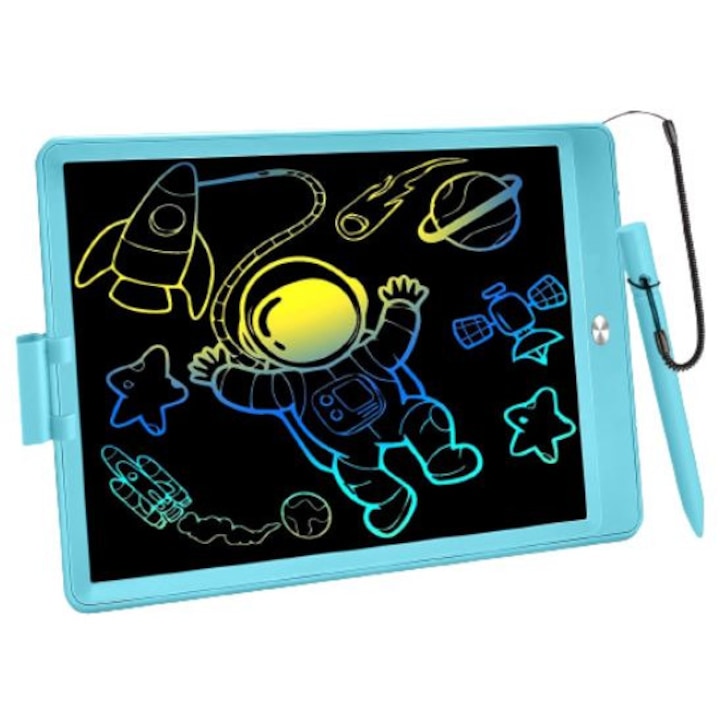 LCD таблет за писане/рисуване ijoynewk, ABS, 10 инча, 3-8 години, Черен/син