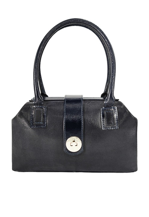 Női valódi bőr táska, Berta, P002, kék, 31x19x12 cm