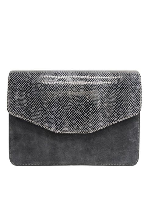 Női valódi bőr táska, Berta, P158, szürke, 29x21x12 cm