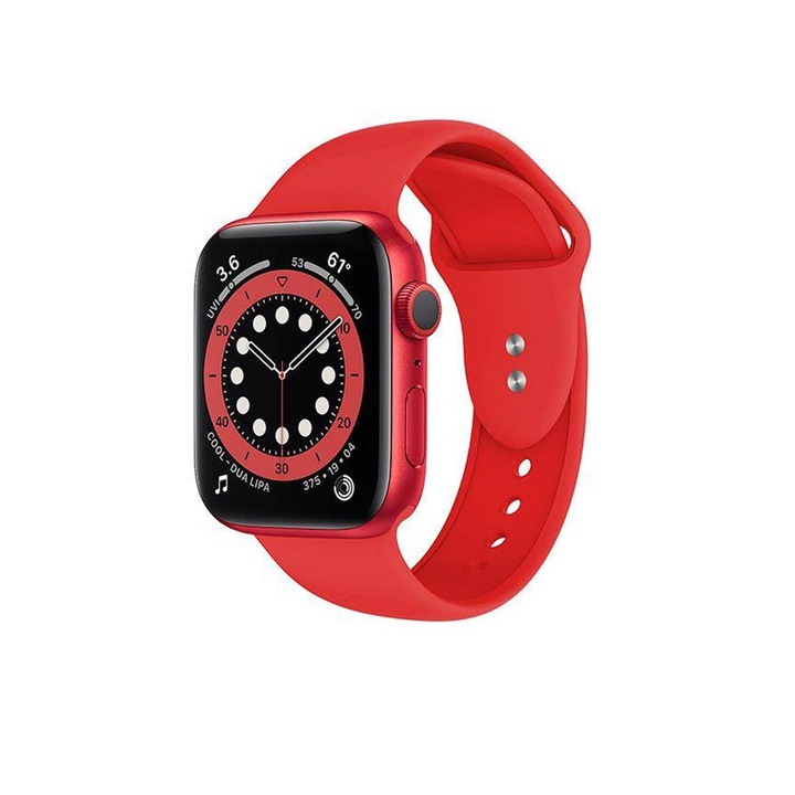 SILKASE каишка за Apple iWatch, Течен силикон, 42/44/45 мм, червена