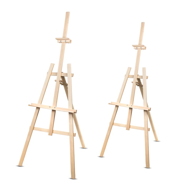 Két bükkfa festőállvány készlet, magassága 150 cm