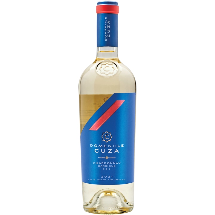 Vin Alb Domeniile Cuza, Chardonnay, Sec, 0.75l