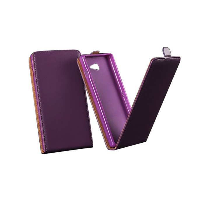 Кожен калъф вертикален Samsung Galaxy A 5/A 5000, Лилав