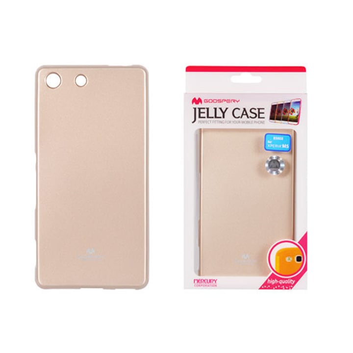 Силиконов гръб Mercury Jelly Case Sony Xperia M5, Златен
