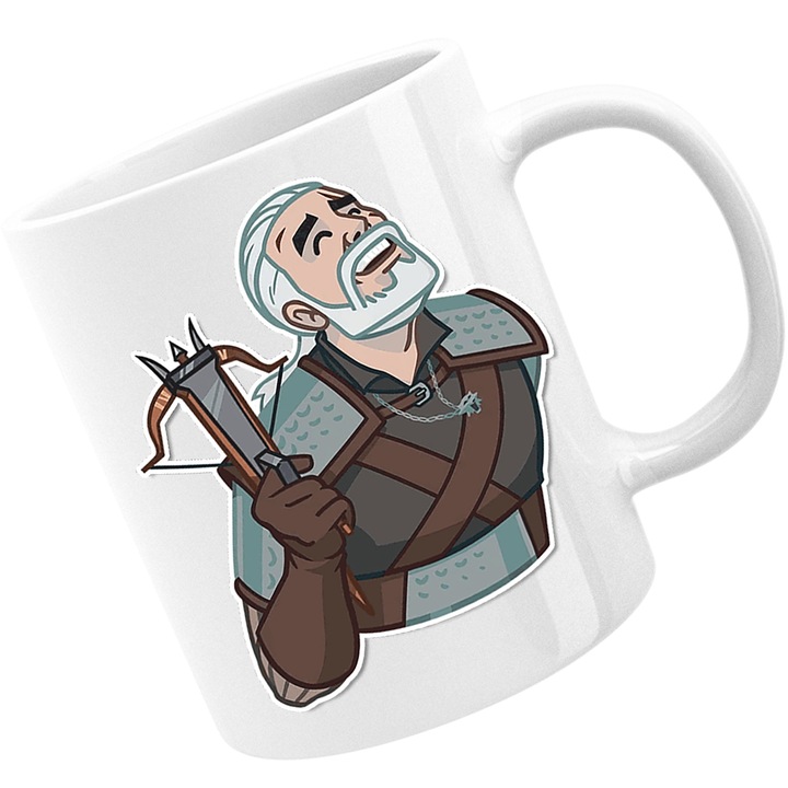 Cana The Witcher Geralt Demon Slayer Cartoon Play, alba, 330 ml