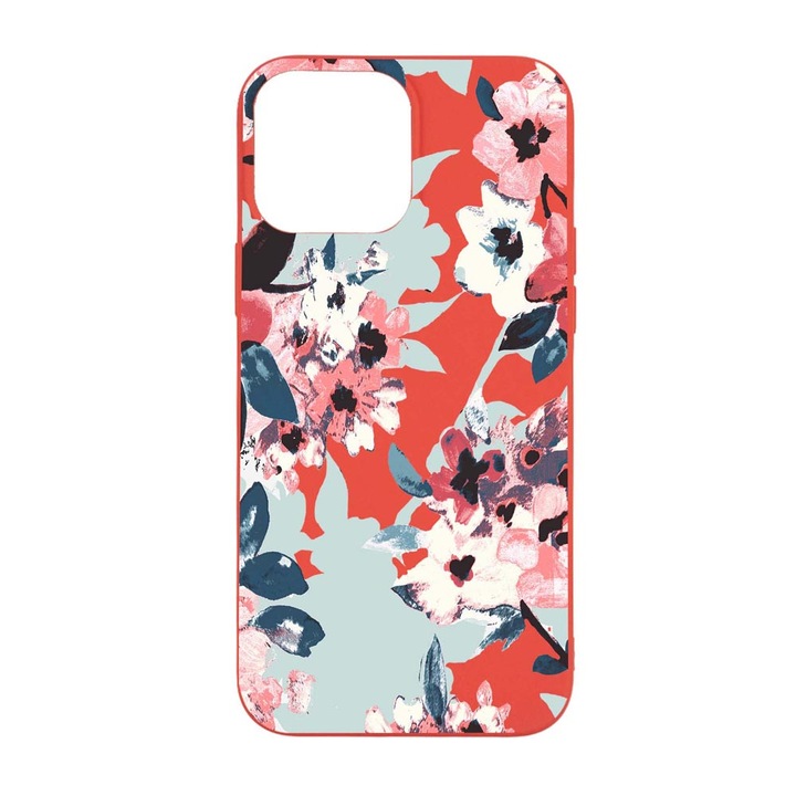 Husa Silicon, Compatibila Cu Apple iPhone 13 Pro Max, Pastel Colors Collection Flowers, rezistenta la uzura, R 508