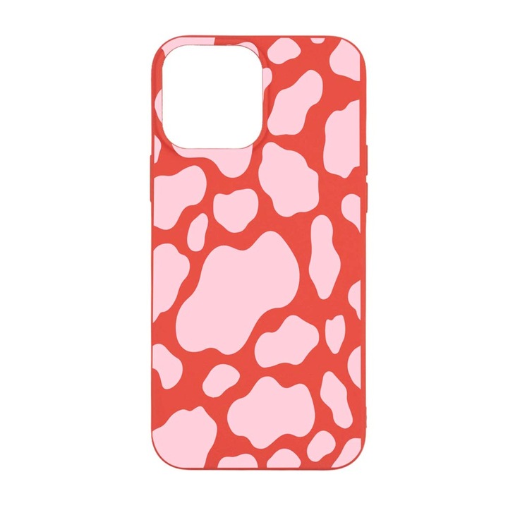 Husa Silicon, Compatibila Cu Apple iPhone 13 Pro Max, Pink Cow, rezistenta la uzura, R 786