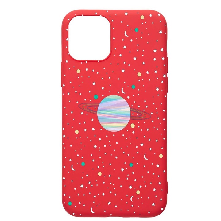 Husa Silicon, Compatibila Cu Apple iPhone 13 Pro, Universe, Planets, rezistenta la uzura, R 468