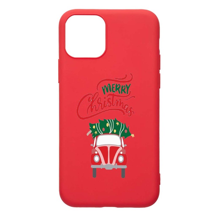 Силиконов калъф Unique за Apple iPhone 13 Pro, Merry Chirstmas, Red, R 357