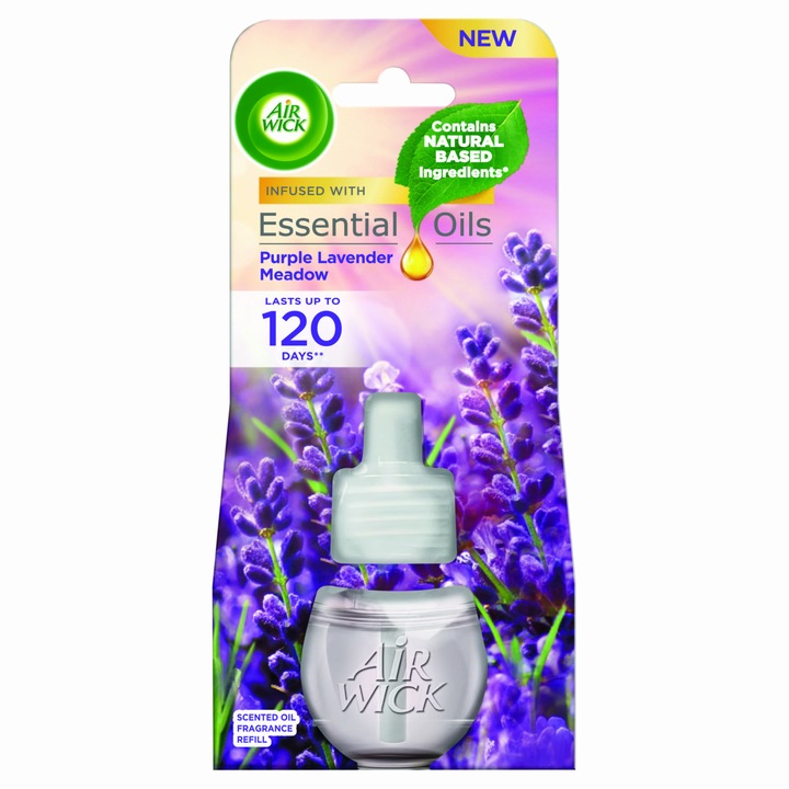 Air Wick elektromos légfrissítő utántöltő, Lila Levendula Mező illat, 19ml