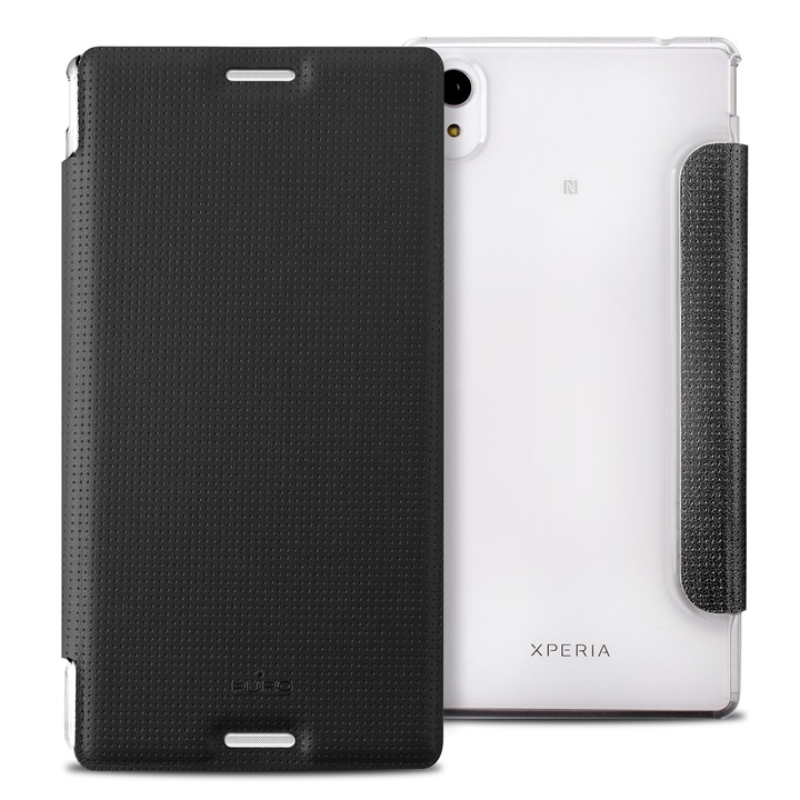 Калъф PURO BOOKLET CRYSTAL, За Sony Xperia M4 Aqua, Черен