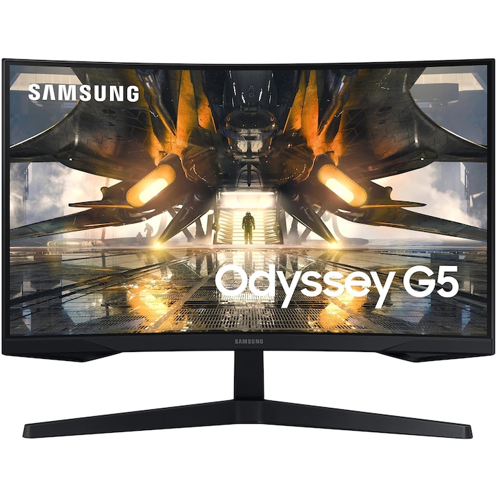 Samsung S27AG550EU Gaming monitor, 27", QHD, VA, 1ms, 165Hz, DP, HDMI, AMD Freesnyc, Ívelt, Fekete