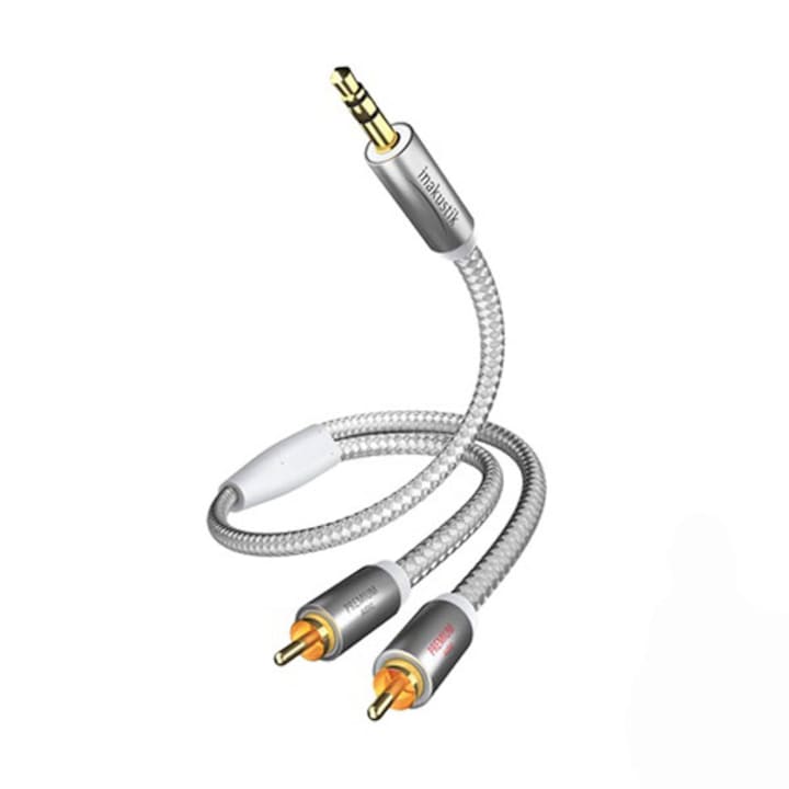In-Akustik Premium 3,5mm jack-2xRCA kábel, fehér 3m