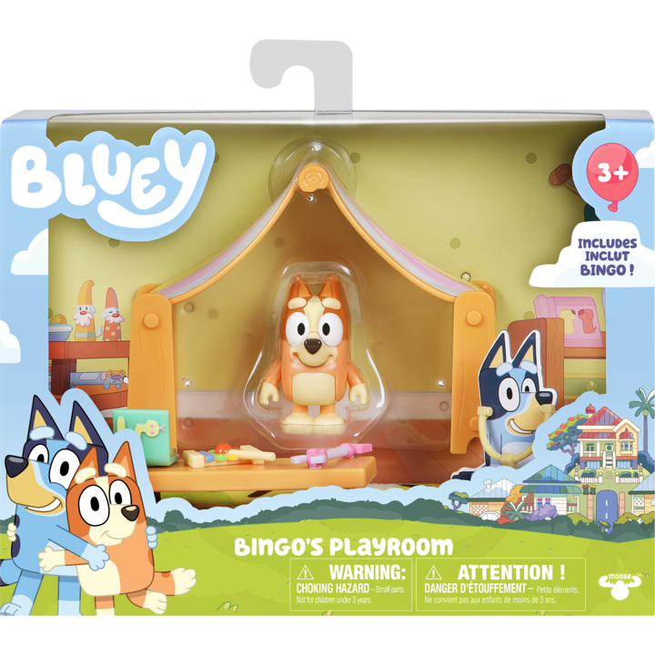 Комплект за игра Bluey - Стаята за игра на Бинго, С включена фигурка