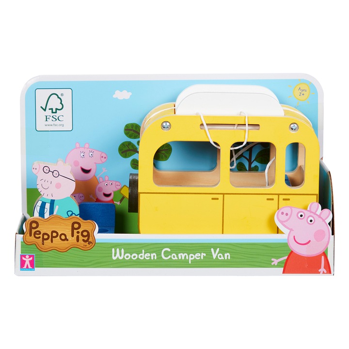Fa játszókészlet Peppa Pig - Karaván, figurával