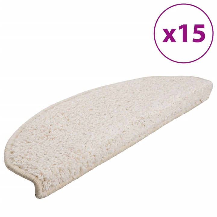 vidaXL 15 darab fehér lépcsőszőnyeg 65 x 25 cm