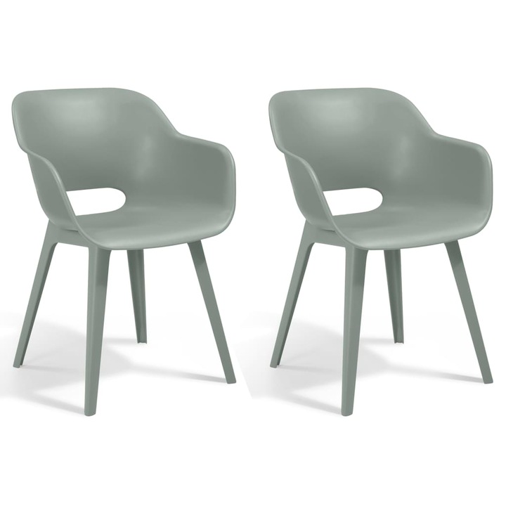 Set scaune de exterior "Akola" Keter, 2 piese, 56 x 57 x 80 cm, verde vintage