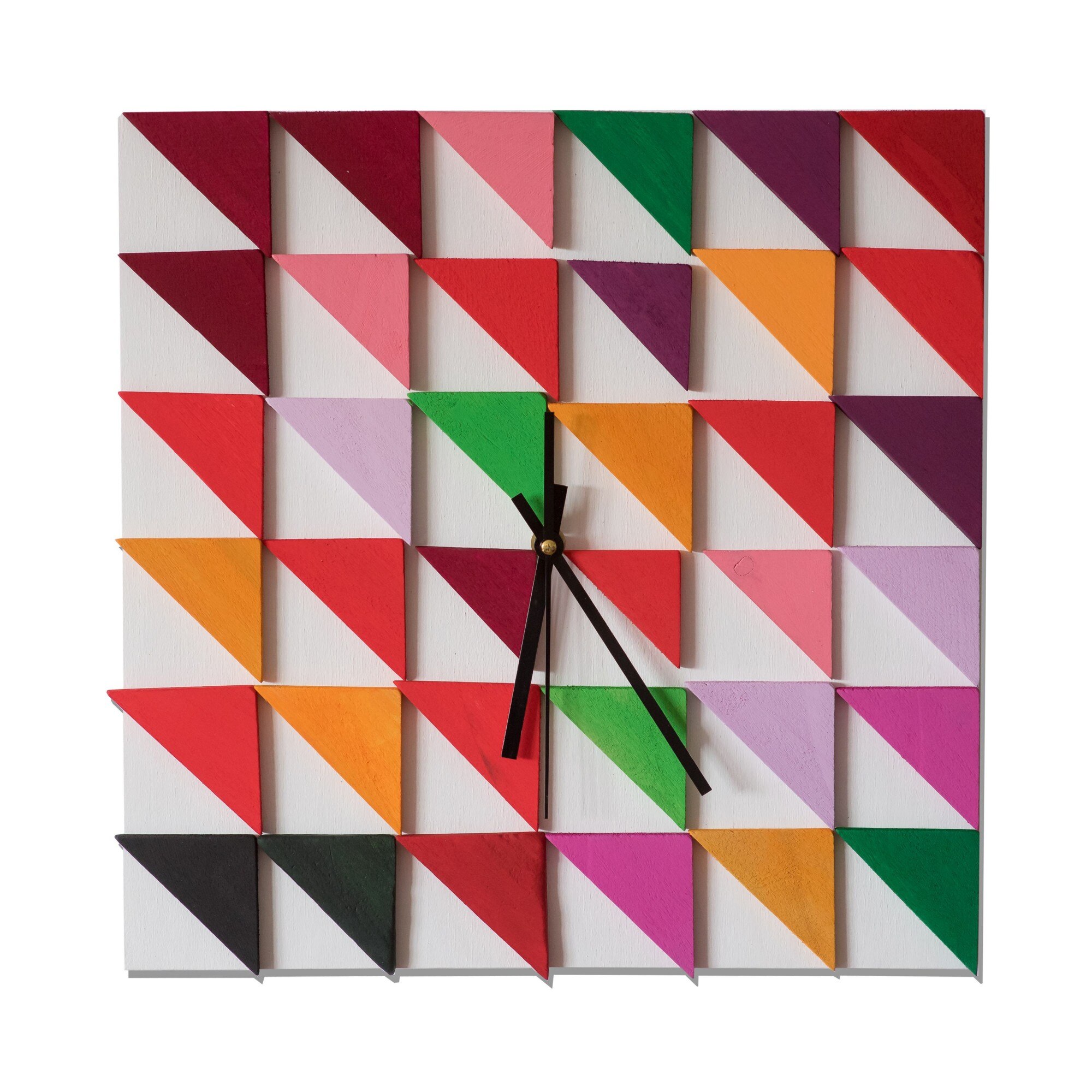 Ceas multicolor lemn