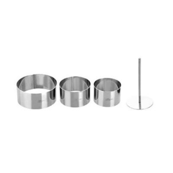 Set 3 forme ornare Ibili, inox, rotunde+pasator Set 3 forme ornare Ibili, inox, rotunde+pasator