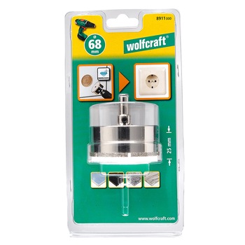 Carota diamantata Ceramic Wolfcraft, 8911000, ∅ 68 mm, lungime 25 mm Carota diamantata Ceramic Wolfcraft, 8911000, ∅ 68 mm, lungime 25 mm