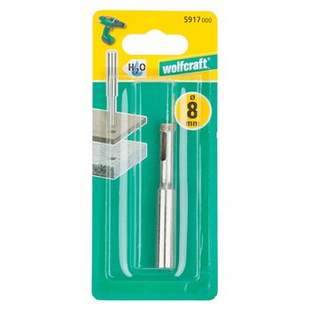 Burghiu diamantat Ceramic Wolfcraft 5917000, diametru 8 mm, lungime activa 30 mm Burghiu diamantat Ceramic Wolfcraft 5917000, diametru 8 mm, lungime activa 30 mm