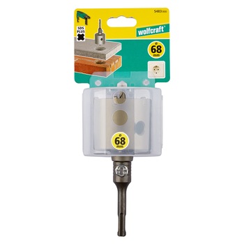 Carota cu burghiu centrare SDS-Plus, Wolfcraft 5483000, diametru 68 mm, lungime activa 46 mm Carota cu burghiu centrare SDS-Plus, Wolfcraft 5483000, diametru 68 mm, lungime activa 46 mm