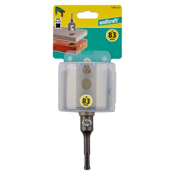 Carota cu burghiu centrare SDS-Plus Wolfcraft 5481000, diametru 83 mm, lungime activa 46 mm Carota cu burghiu centrare SDS-Plus Wolfcraft 5481000, diametru 83 mm, lungime activa 46 mm