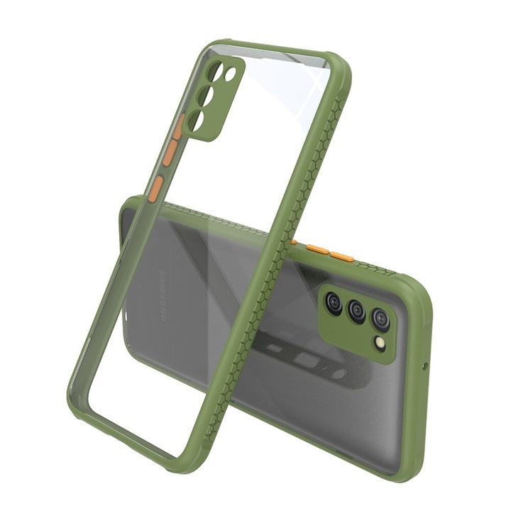 Удароустойчив Кейс за Samsung A02s, Camera Protection, Светлозелен