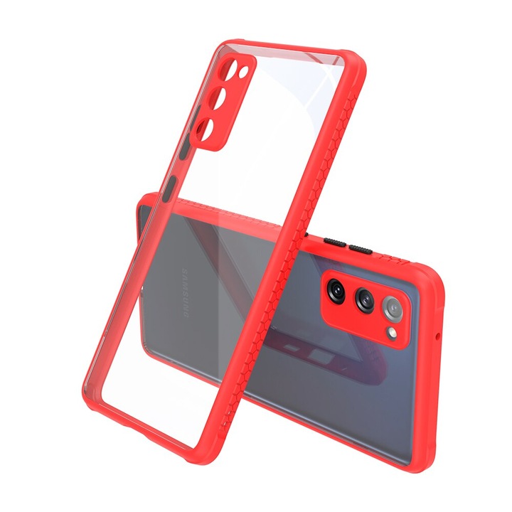 Удароустойчив Кейс за Samsung S20 FE, Camera Protection, Червен
