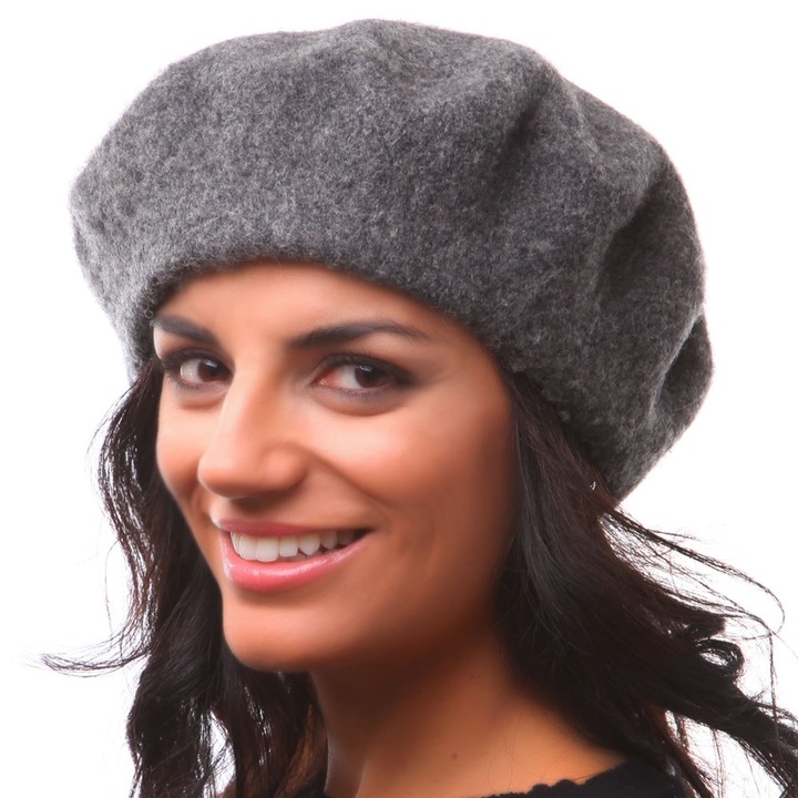 Дамска барета HatYou CP0764, Тъмносив меланж
