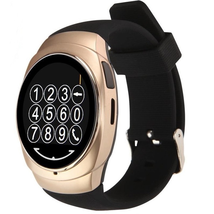 Smartwatch iUni O100, LCD 1.3 inch, Bluetooth, Камера, Златист