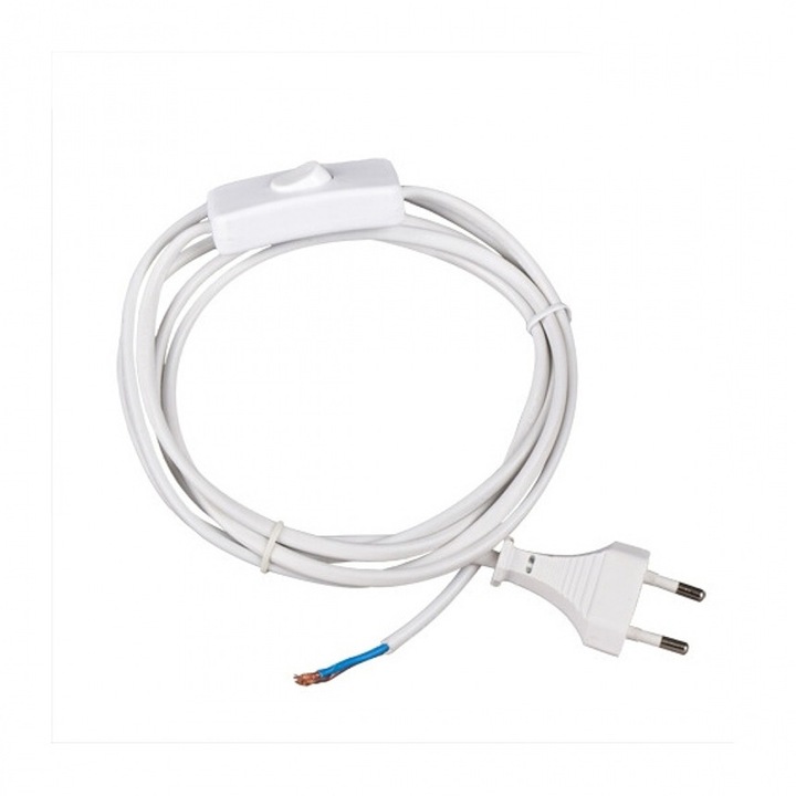 Cablu + mufa, Lightex, Alb